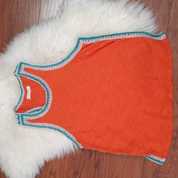 We The Free Tops - Free People Coral We The Free Bora Bora Crochet Trim RacerTank Top